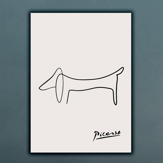 Picasso Dog Sketch Abstract Art Print