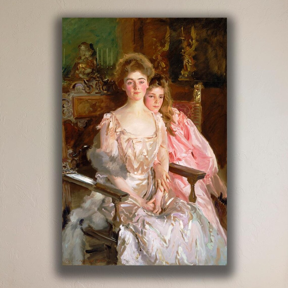 Sargent Mrs Fiske Warren Edwardian Mother Daughter Portrait Print
