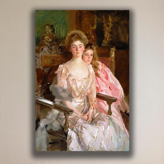 Sargent Mrs Fiske Warren Edwardian Mother Daughter Portrait Print