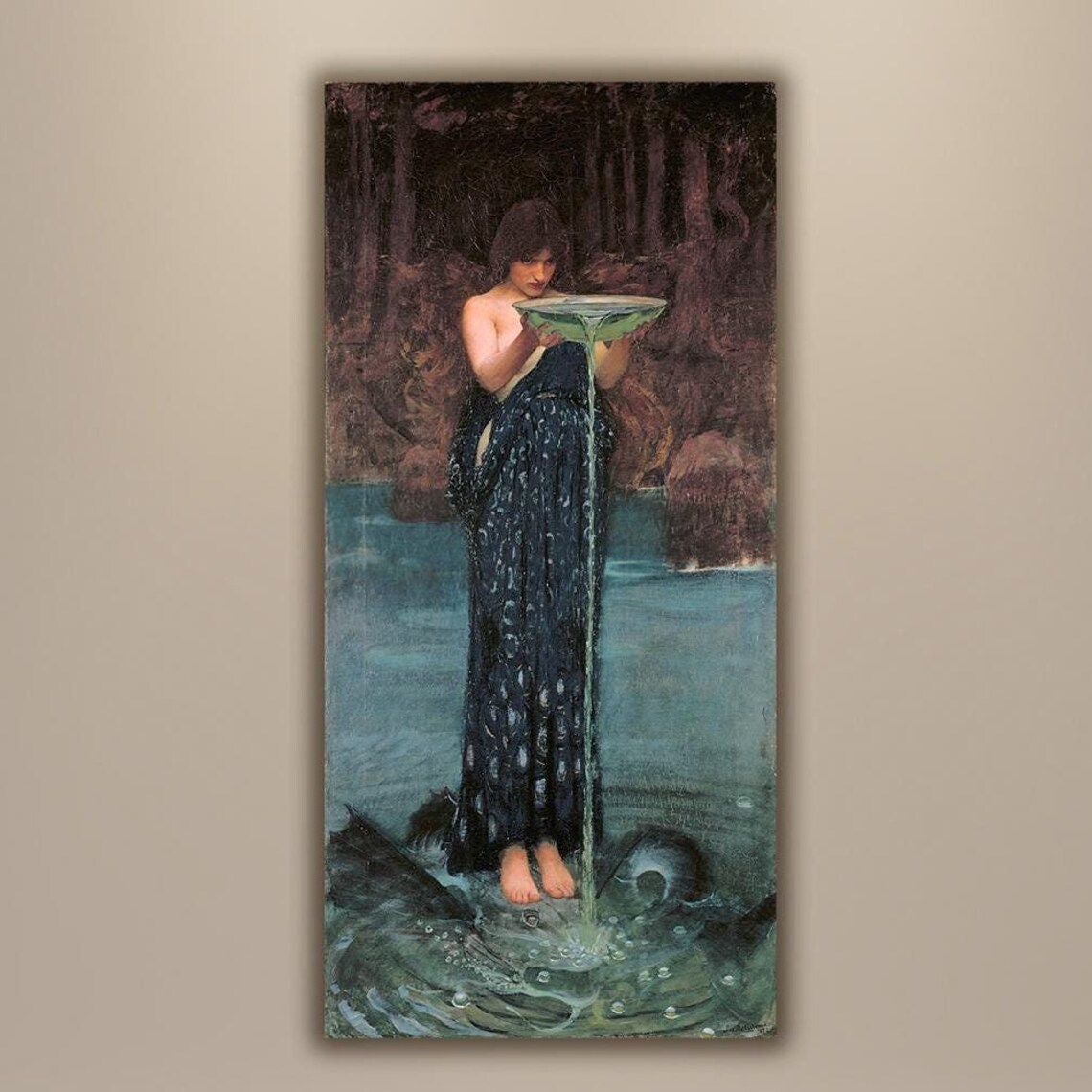 Circe Invidiosa Art Print, Victorian Mythological Artwork