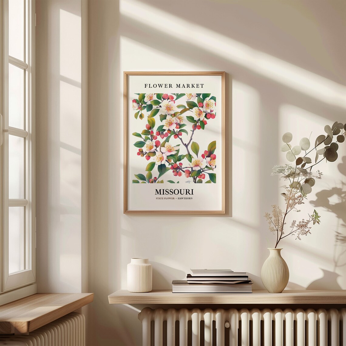Missouri State Flower Art Print, Neutral Botanical - Image 3