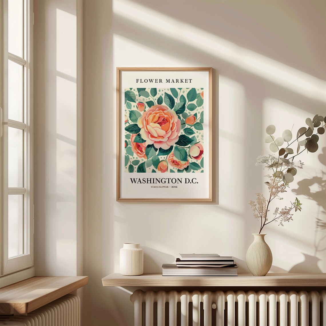 Washington DC State Flower Art Print, Neutral Botanical - Image 3