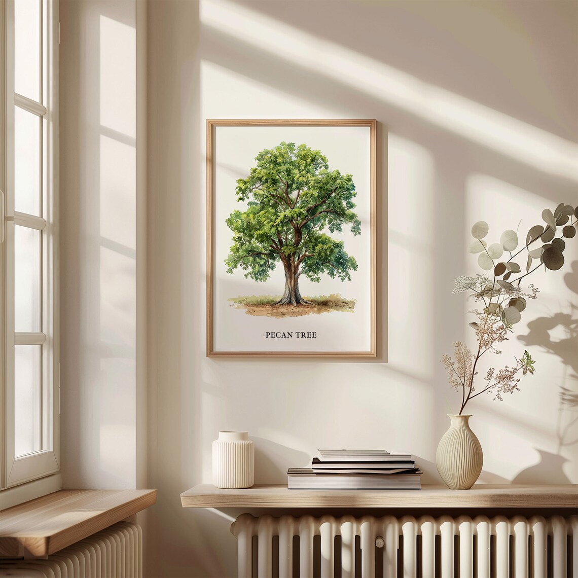 Pecan Tree Botanical Art Print, Rustic Farmhouse Decor - Image 3