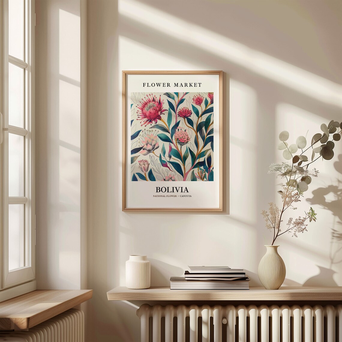 Cantuta National Flower, 1960s Botanical Art Print - Image 3
