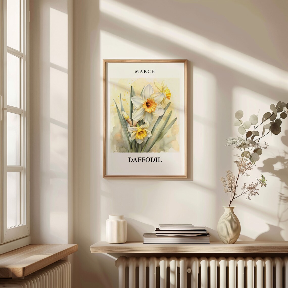 Daffodil Art Print, 1960s Flower Market Decor - Image 3