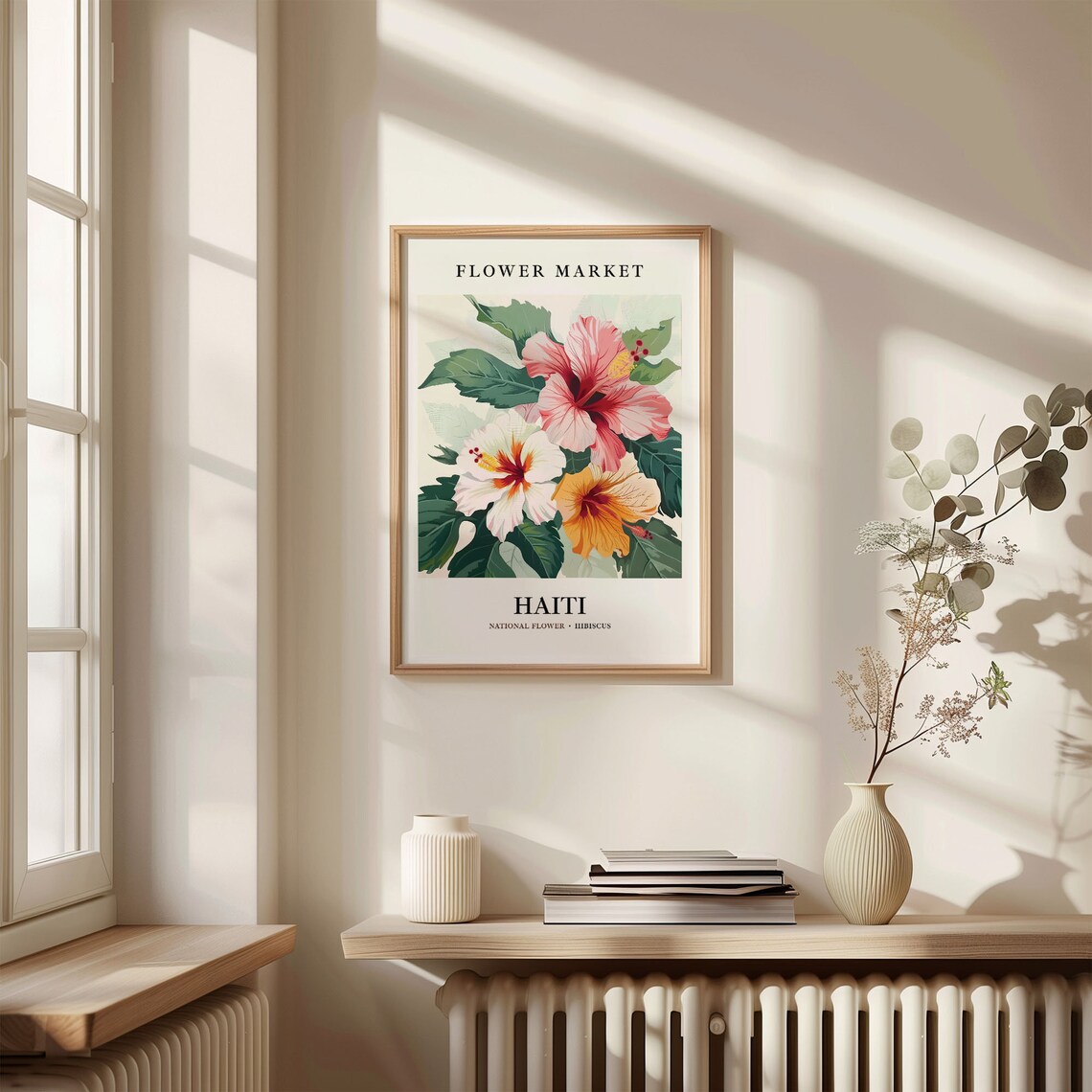 Haiti Flower Market Art Print, Hibiscus Botanical Decor - Image 3