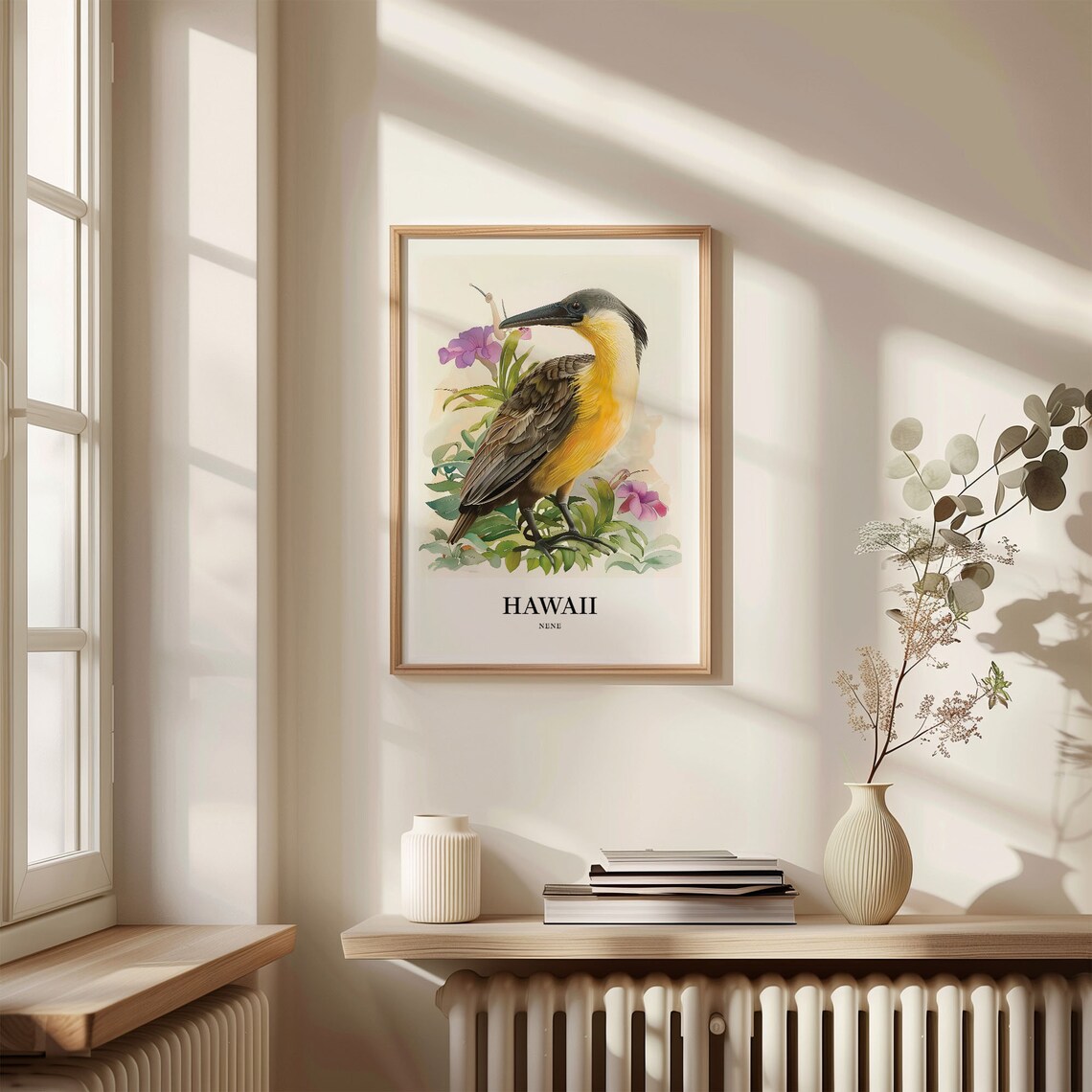 Hawaii State Bird Art Print, Hawaiian Nature Decor - Image 3