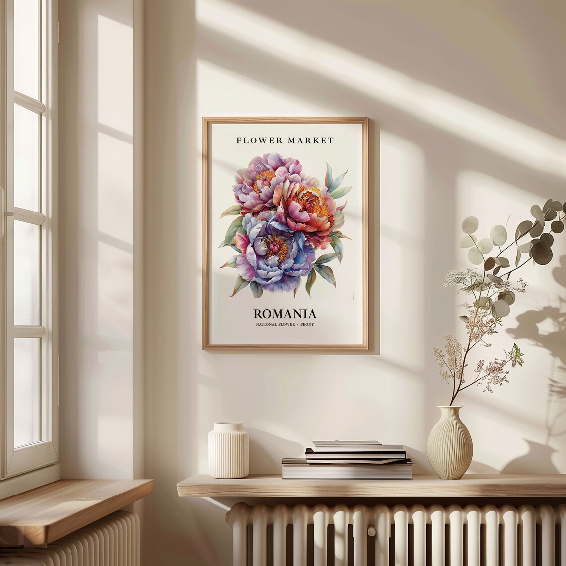 Romania State Flower Peony, 1960s Botanical Print - Image 3