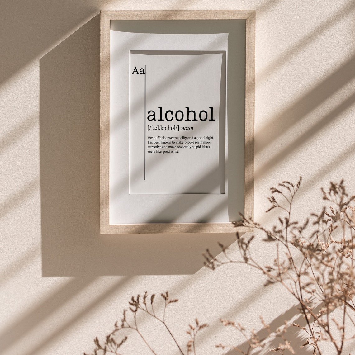 Alcohol Definition Funny Dictionary Meaning Good Night Humor Poster - Image 4