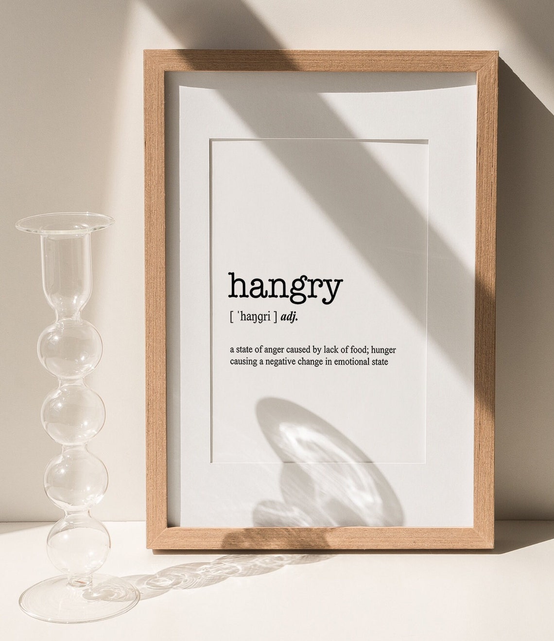 Hangry Definition Funny Dictionary Meaning Hunger Humor Art Poster - Image 3