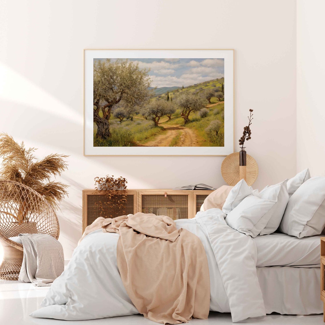 Landscape Painting Vintage Landscape Oil Painting Spring Garden Wall Art Farmhouse Art Print Wa102 - Image 4