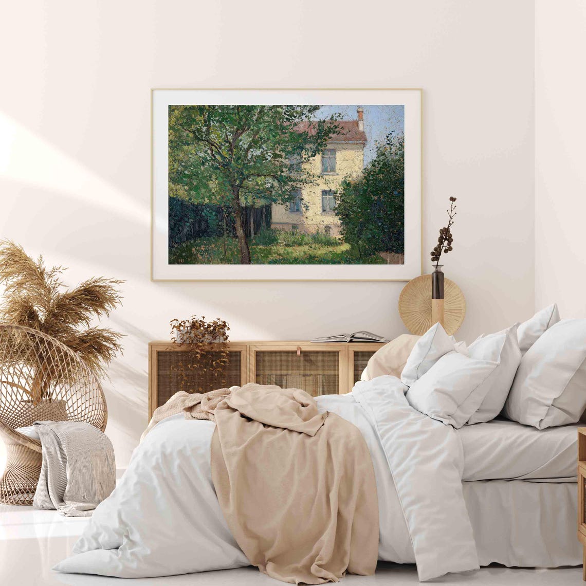 Cottage Garden Painting Vintage Cottage Oil Painting Farmhouse Wall Art Decor Spring Garden Art Print Wa269 - Image 3
