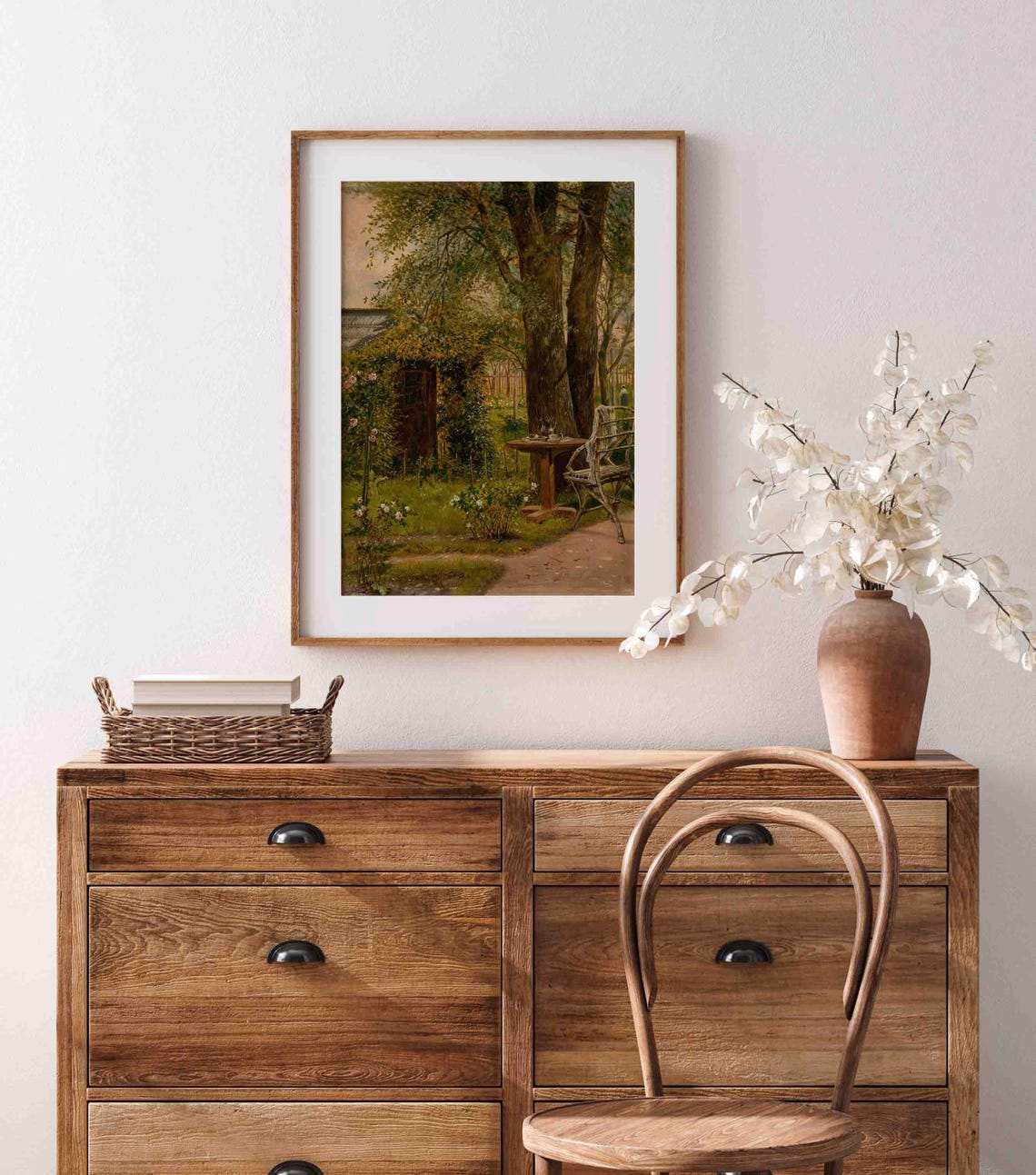 Rustic Garden Corner Ivy Door Cafe Table Oil Painting Poster - Image 3