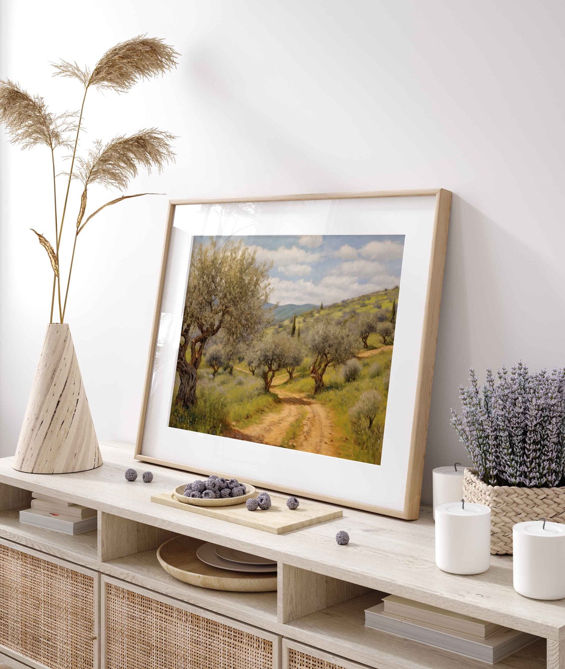 Landscape Painting Vintage Landscape Oil Painting Spring Garden Wall Art Farmhouse Art Print Wa102 - Image 3