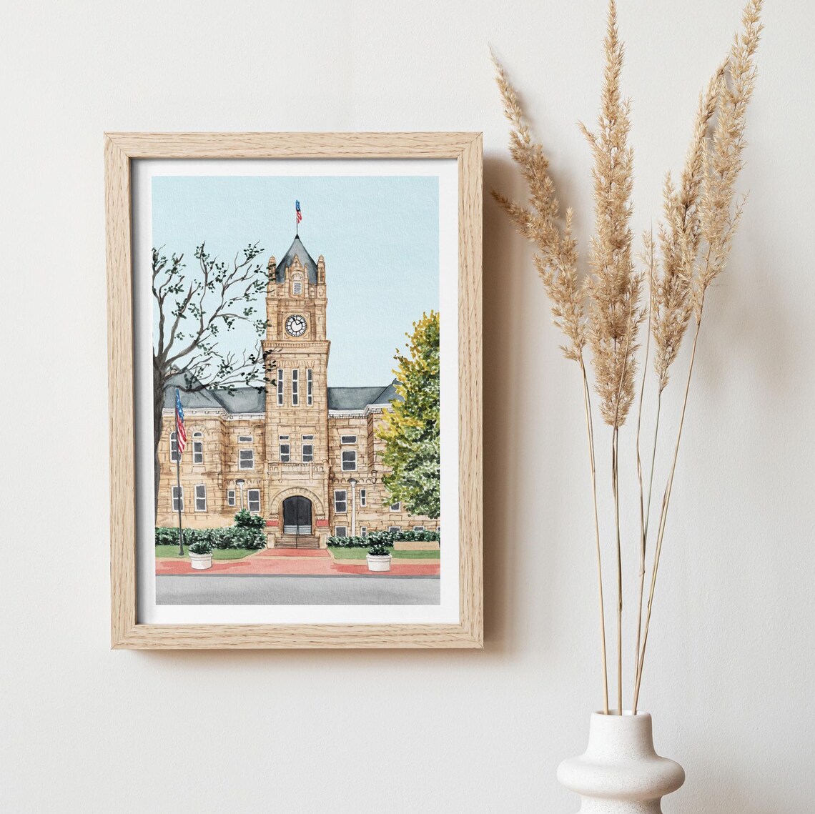 Manhattan Kansas Watercolor Cityscape Art Print - Image 3