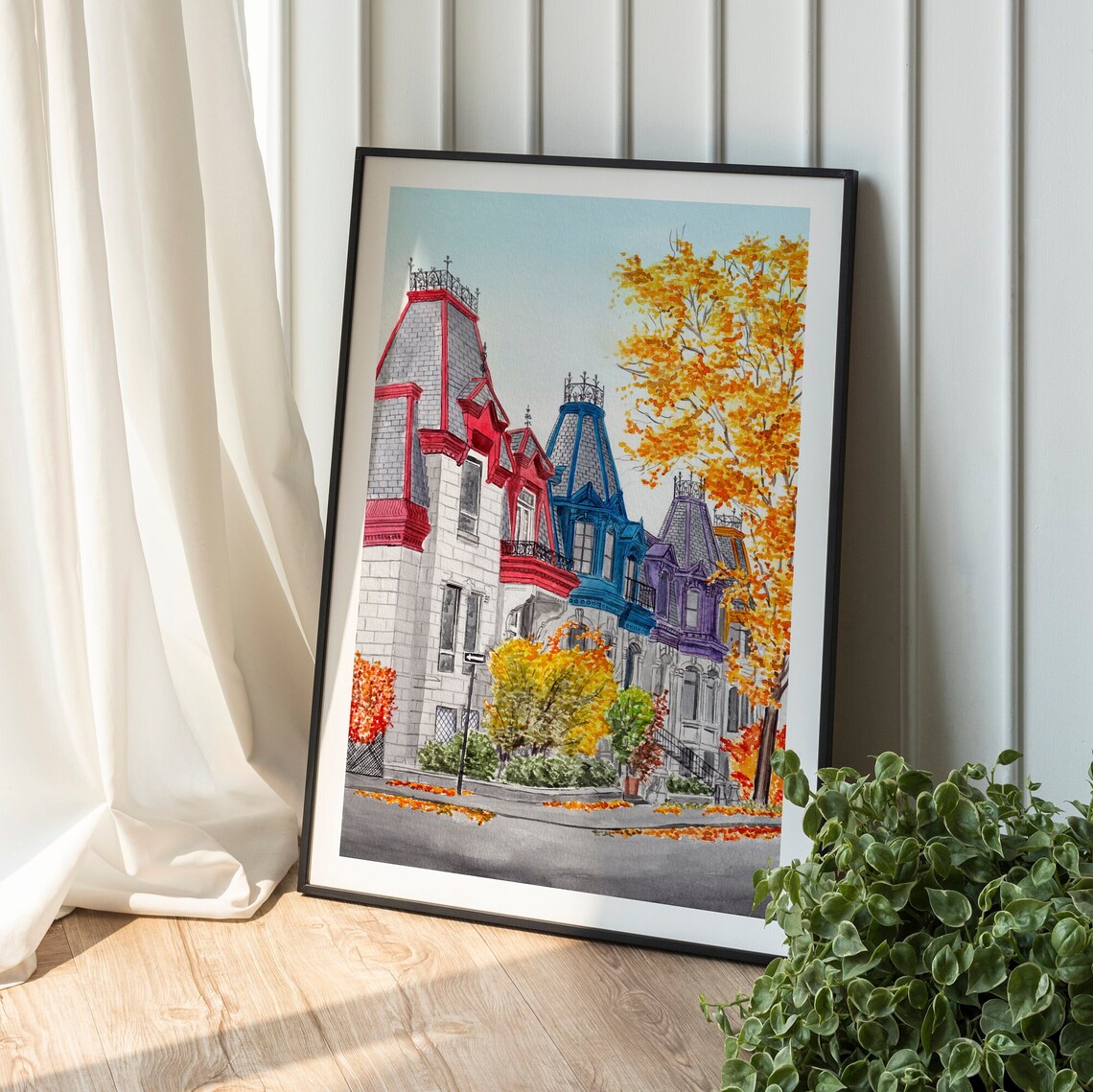 Montreal Watercolor Travel Poster, Canada Cityscape - Image 3