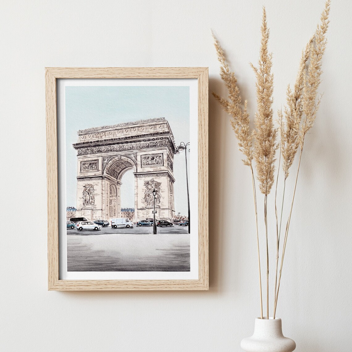 Arc De Triomphe Paris Watercolor Art Print - Image 2