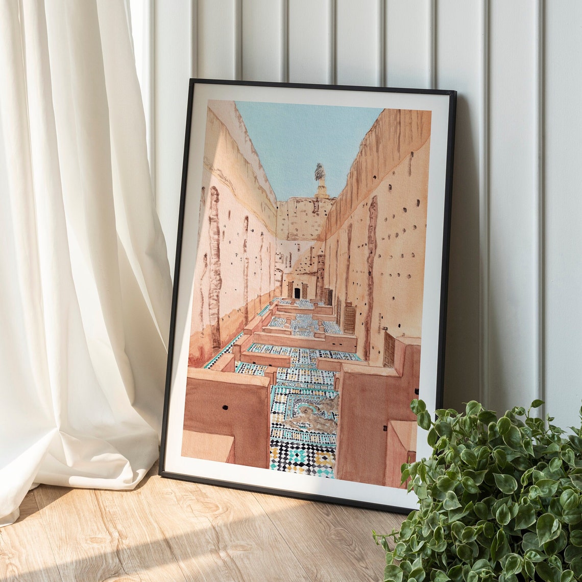 El Badi Palace Morocco Wall Art Marrakesh Art Print Marrakesh Painting Watercolor Print Mediterranean Art Morocco Art Travel Gift - Image 2