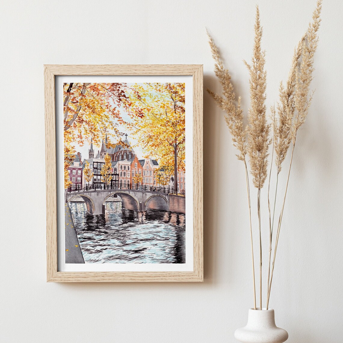 Amsterdam Travel Poster, Netherlands City Print