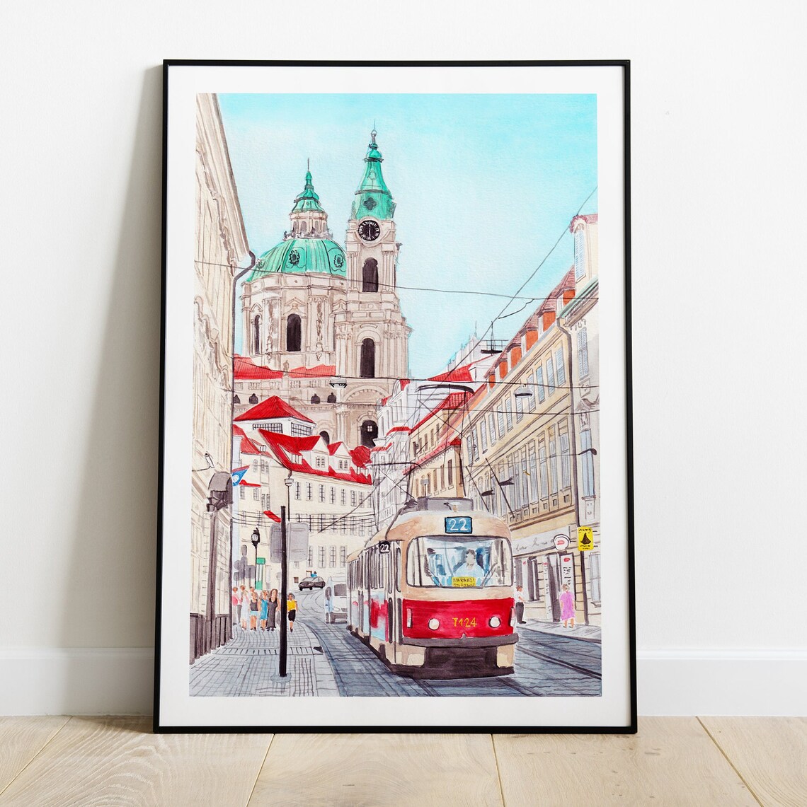 Prague, Czech Republic Travel Poster, Cityscape - Image 2