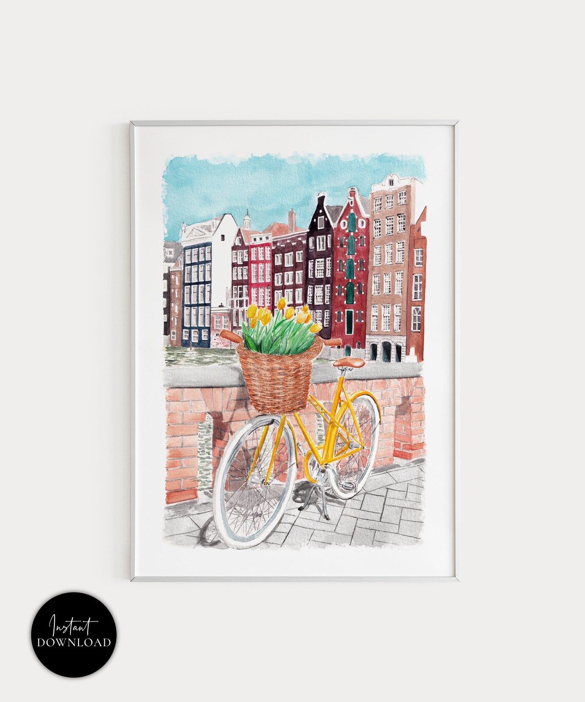 Amsterdam Art Print, Netherlands Cityscape Poster