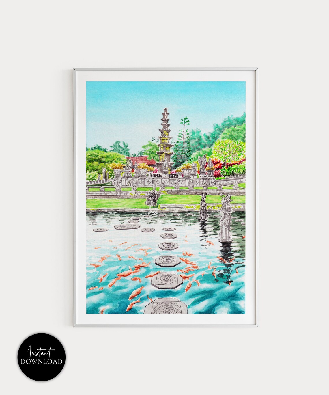 Bali, Tirta Gangga Temple, Indonesia Travel Poster