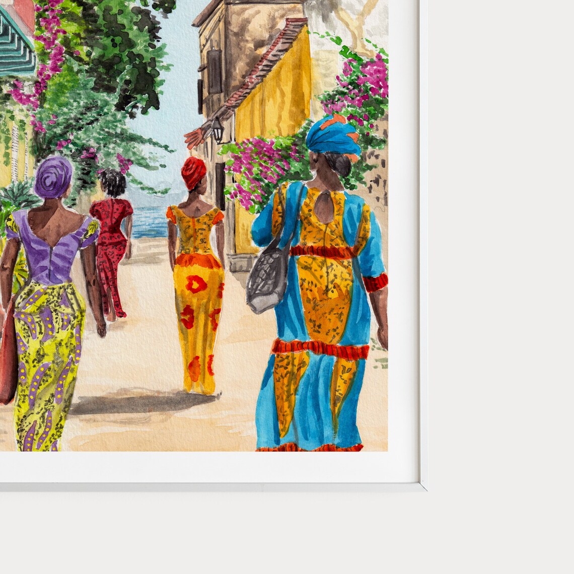 Dakar, Senegal Watercolor Cityscape Art Print - Image 2