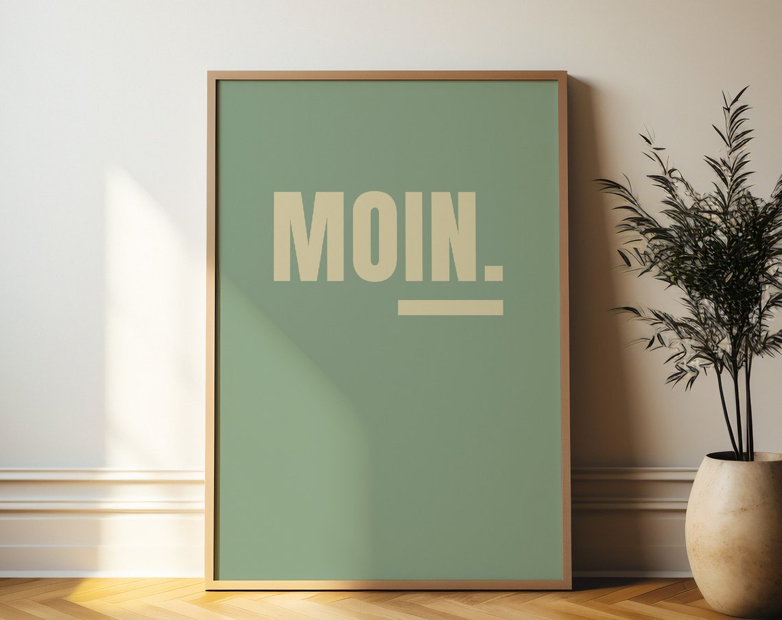 Moin Minimalistic Hello Sign Typography Art Print - Image 2