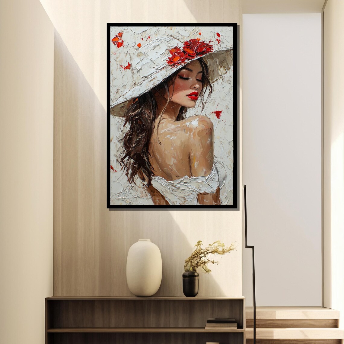 Elegant Filipina Woman Painting, Romantic Artwork - Image 2