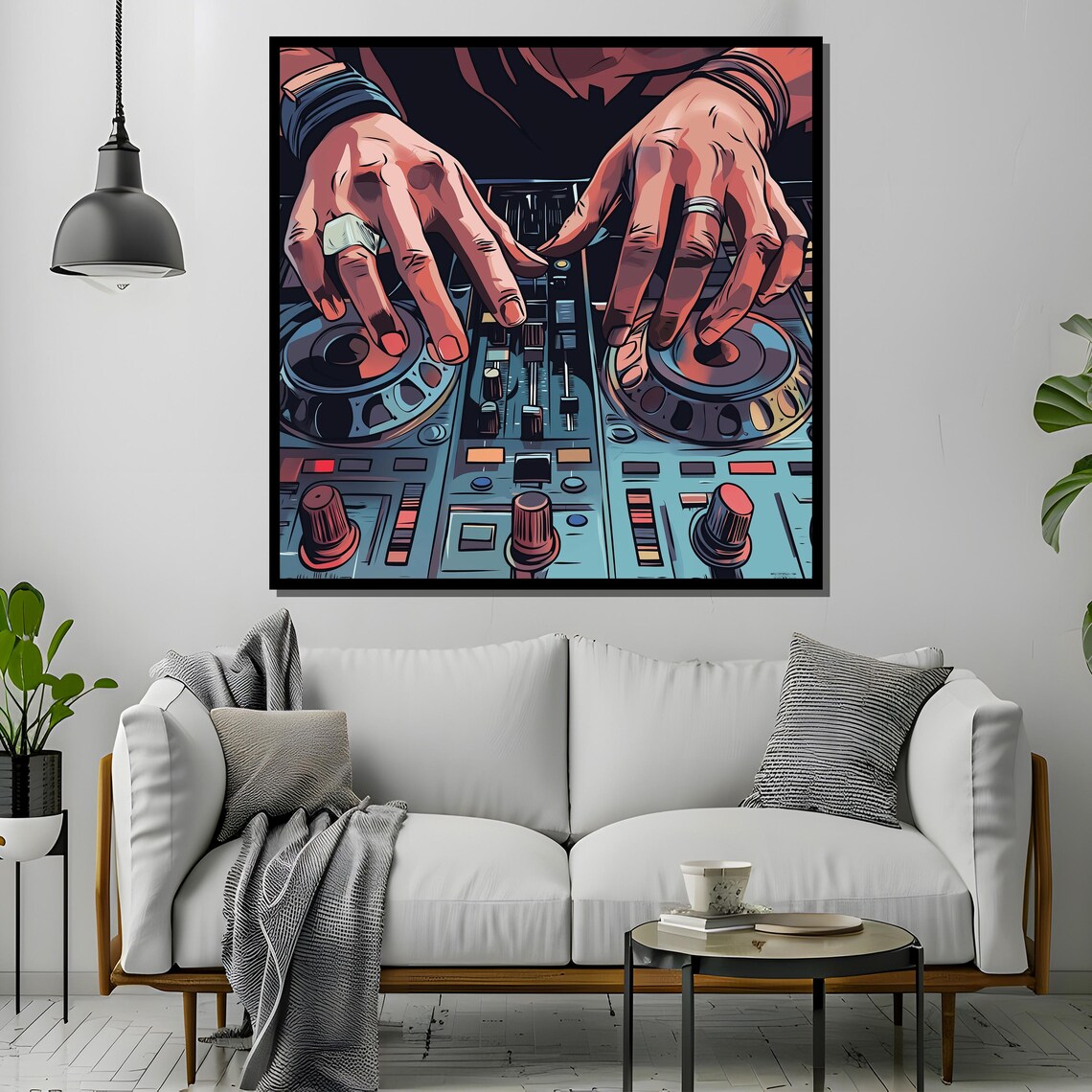DJ Mixing Hands, Modern Music Studio Decor - Image 2