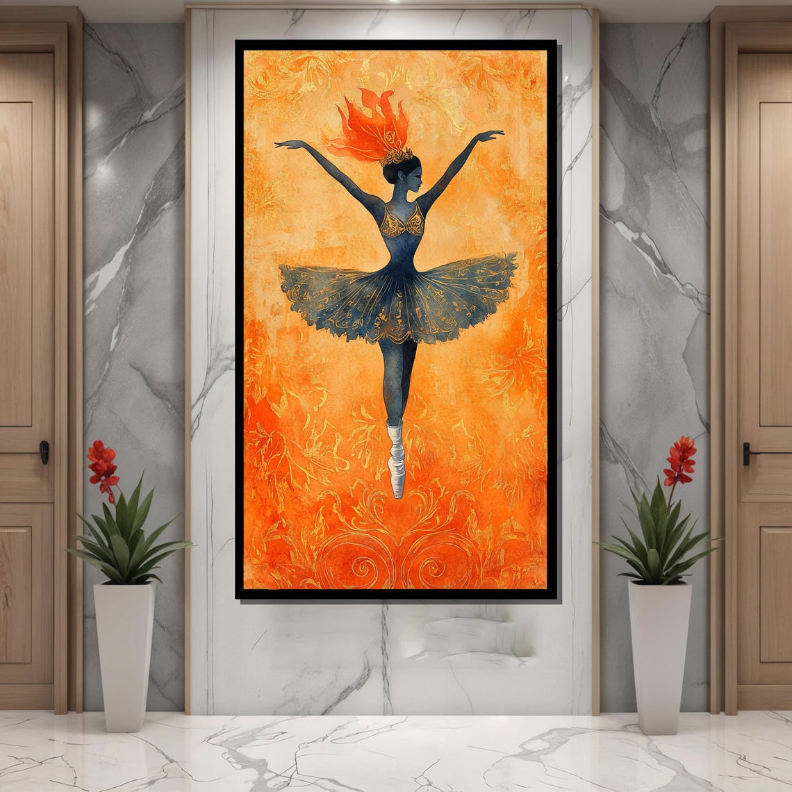 Watercolor Ballerina, Elegant Dance Decor - Image 2