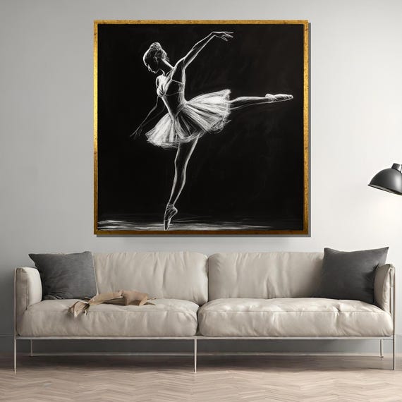 Graceful Ballet Dancer Sketch, Elegant Ballerina Print