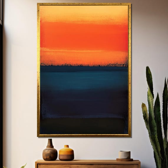 Mark Rothko Orange And Navy Abstract Art Print