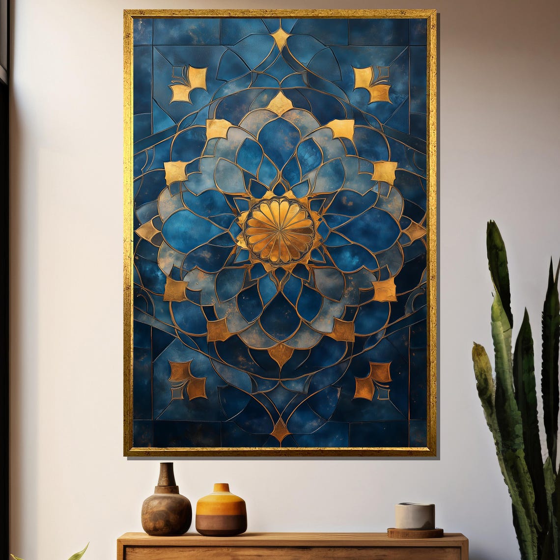 Islamic Geometric Wall Art, Arabesque Pattern Art Print