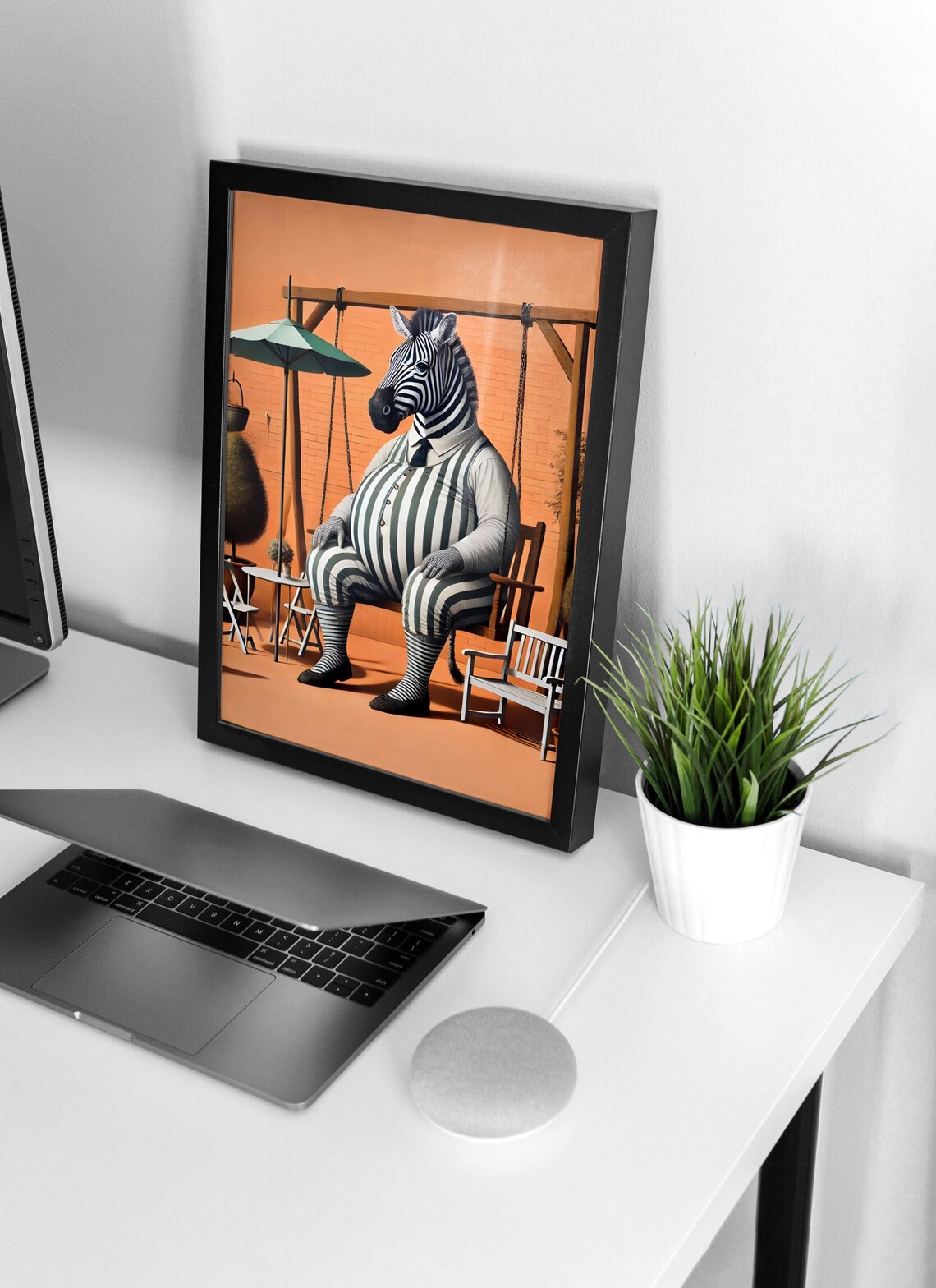 Zebra on Swing Animal Life Poster Print - Image 4