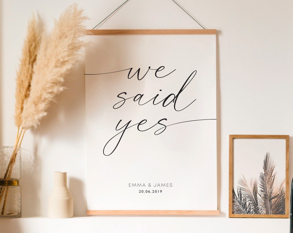 Custom Wedding Print, Personalized Engagement Gift