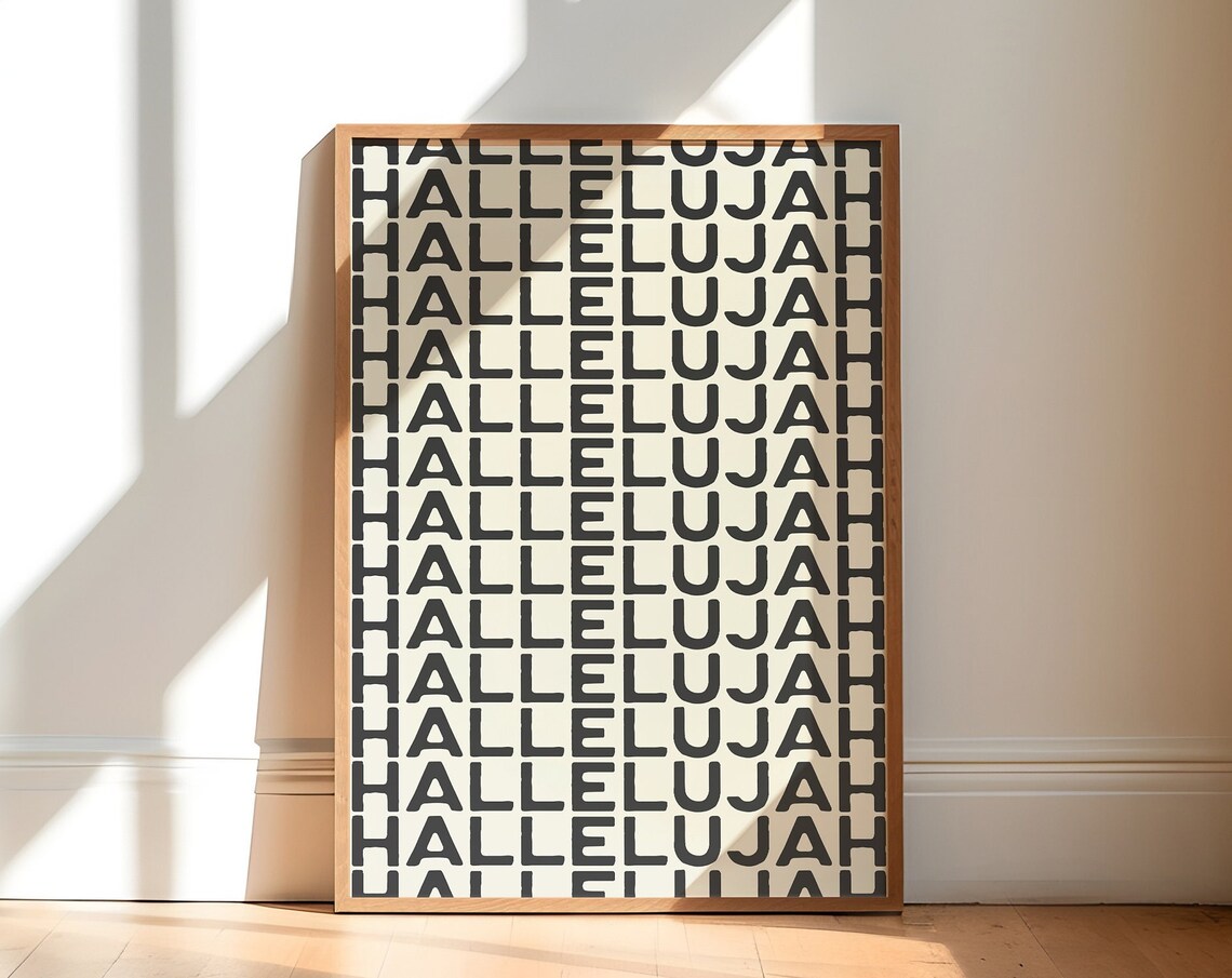 Hallelujah Minimalist Christian Scripture Art Print