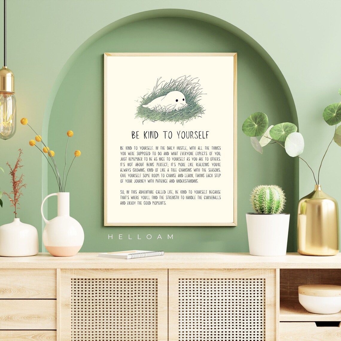Funny Ghost Be Kind To Yourself Quote Art Print - Image 4