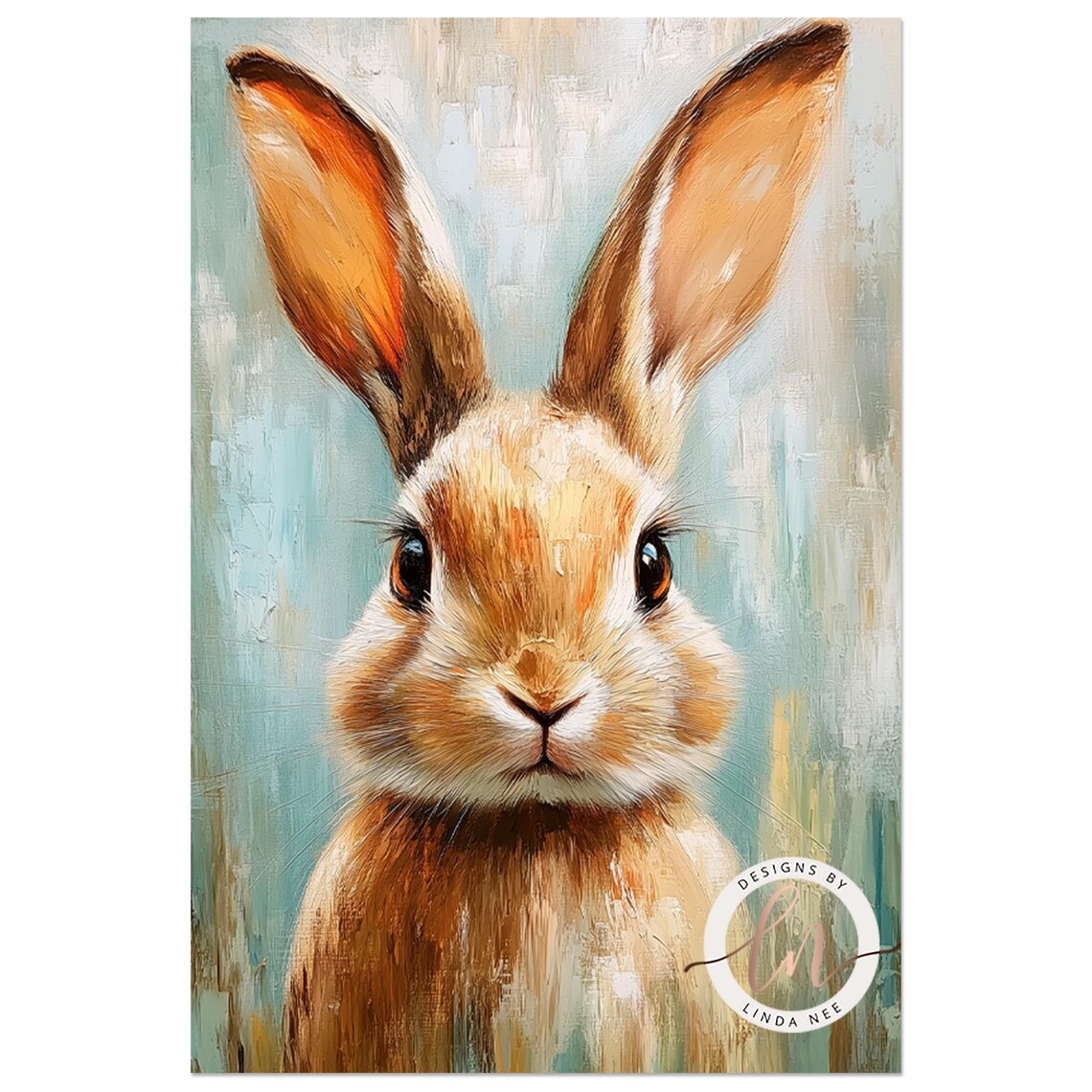 Spring Bunny Rabbit, Vintage Farmhouse Easter Art Print - Image 3