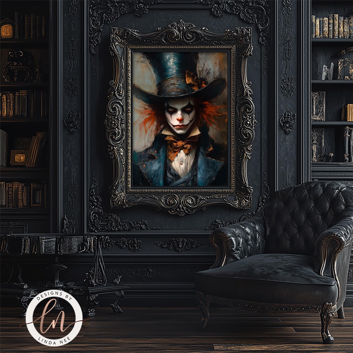 Alice in Wonderland Mad Hatter Portrait, Gothic Art Print - Image 4