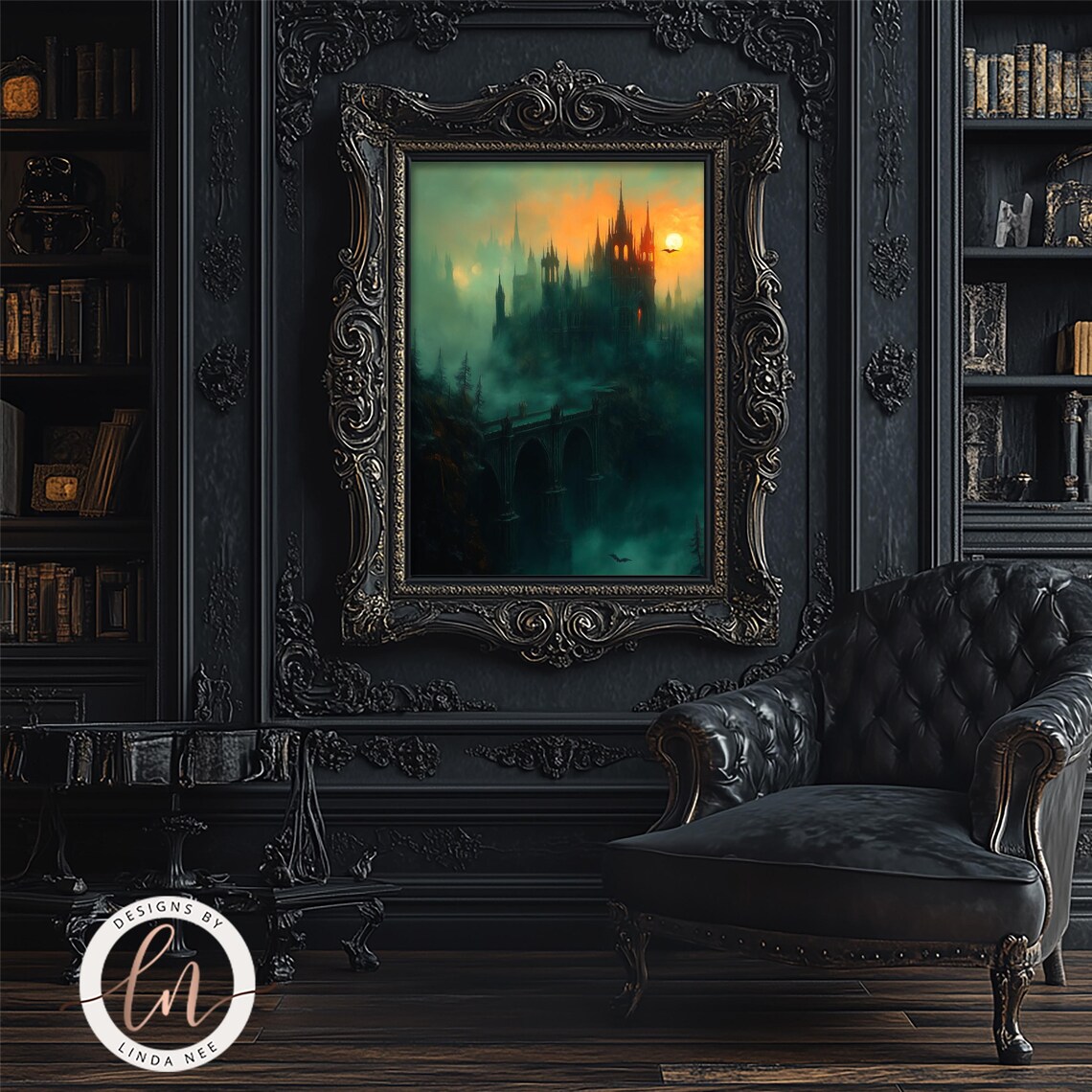 Dracula's Castle Antique Dark Academia Art Print - Image 2