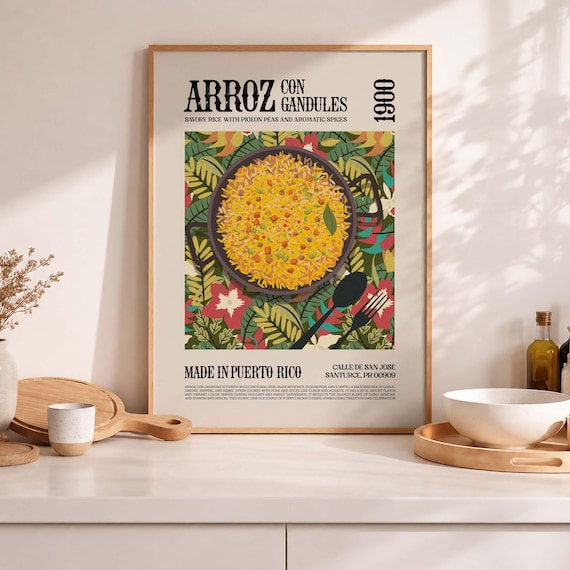 Puerto Rico Arroz Con Gandules Kitchen Poster