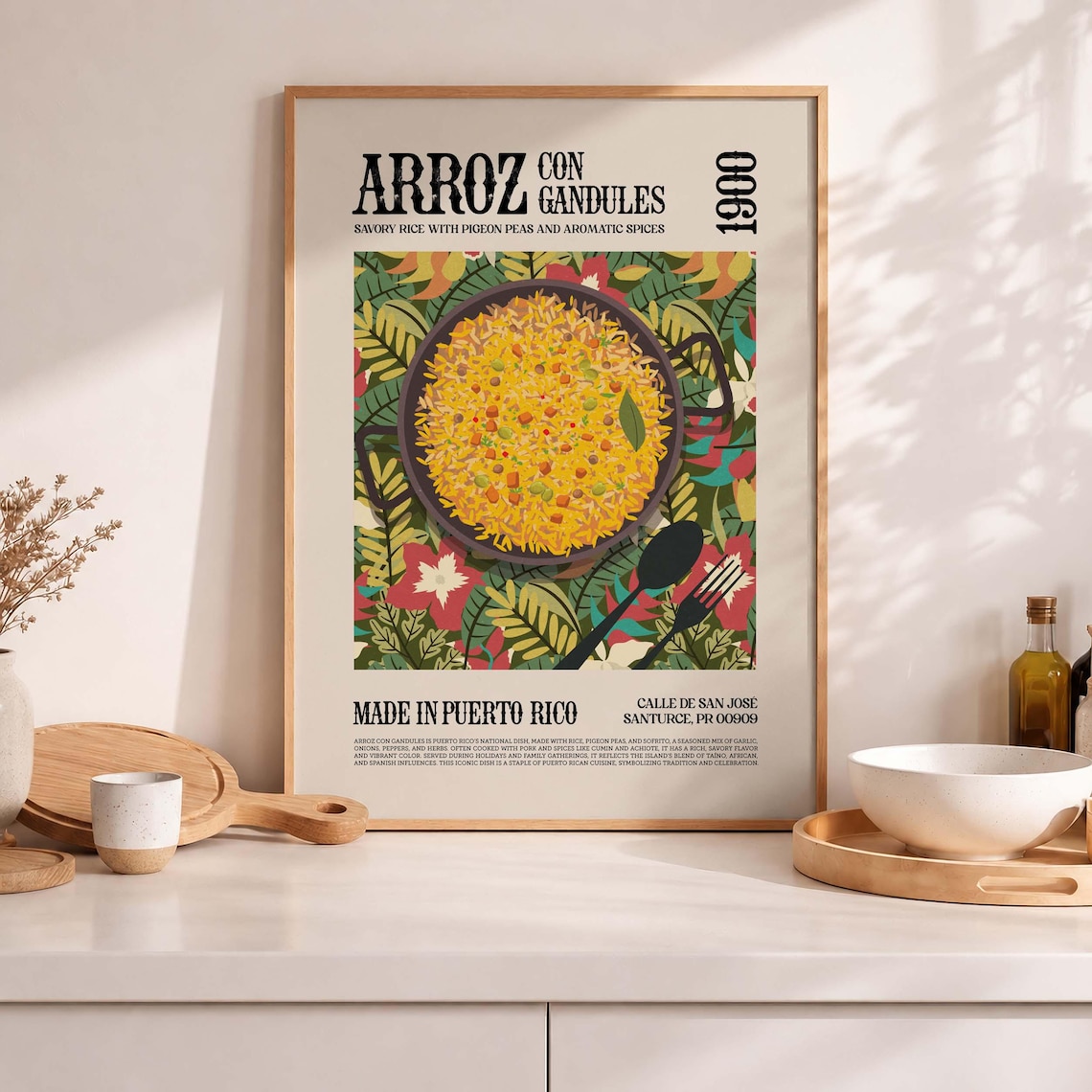 Puerto Rico Arroz Con Gandules Kitchen Poster