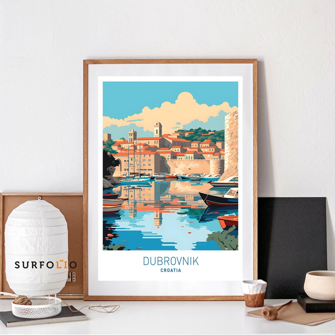 Dubrovnik Old Town Cathedral, Adriatic Landscape Poster