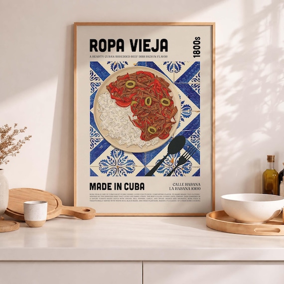 Ropa Vieja Art Print, Havana Kitchen Decor