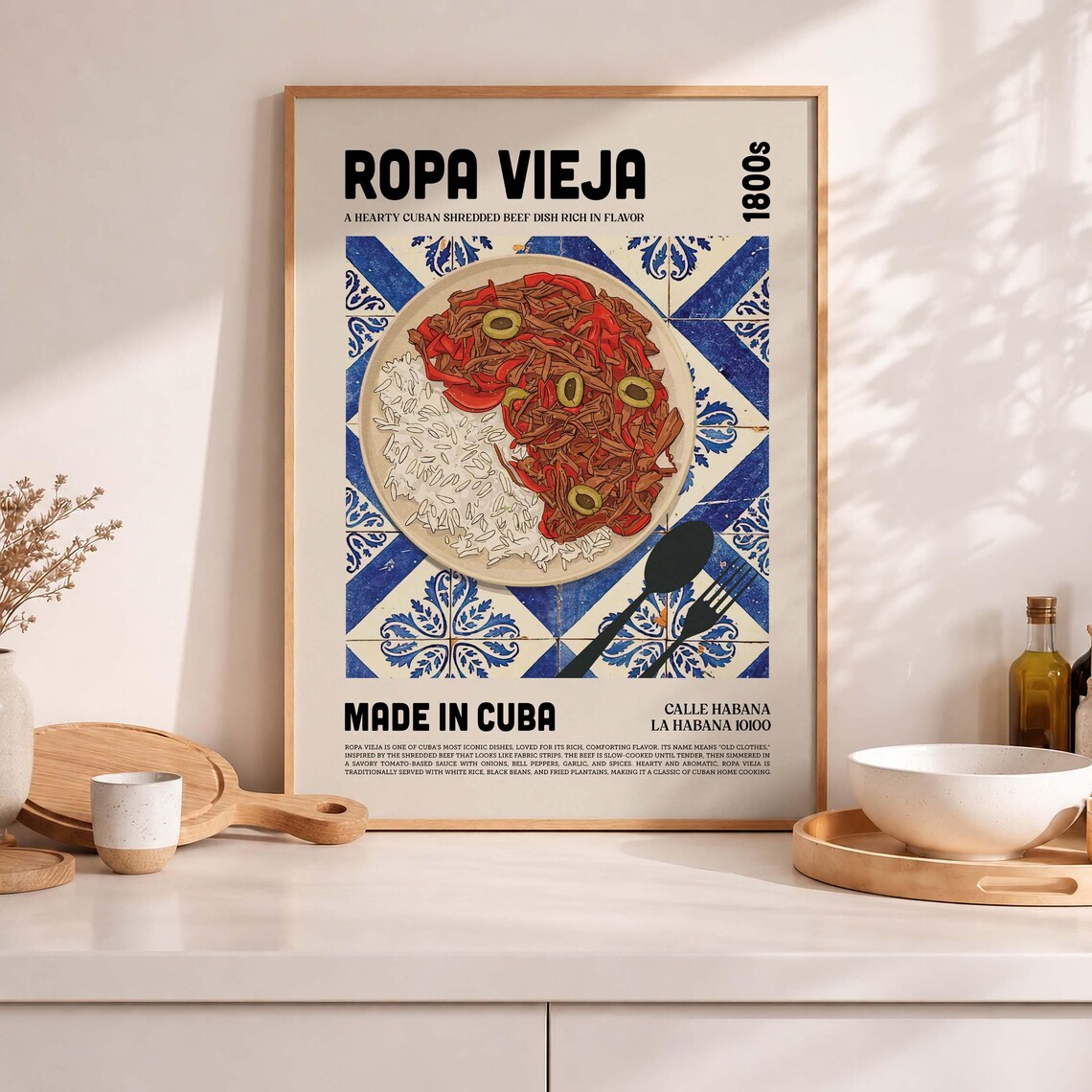 Ropa Vieja Art Print, Havana Kitchen Decor