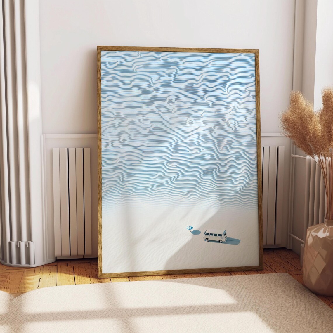 Aerial Beach Print, Minimalist Coastal Wall Art