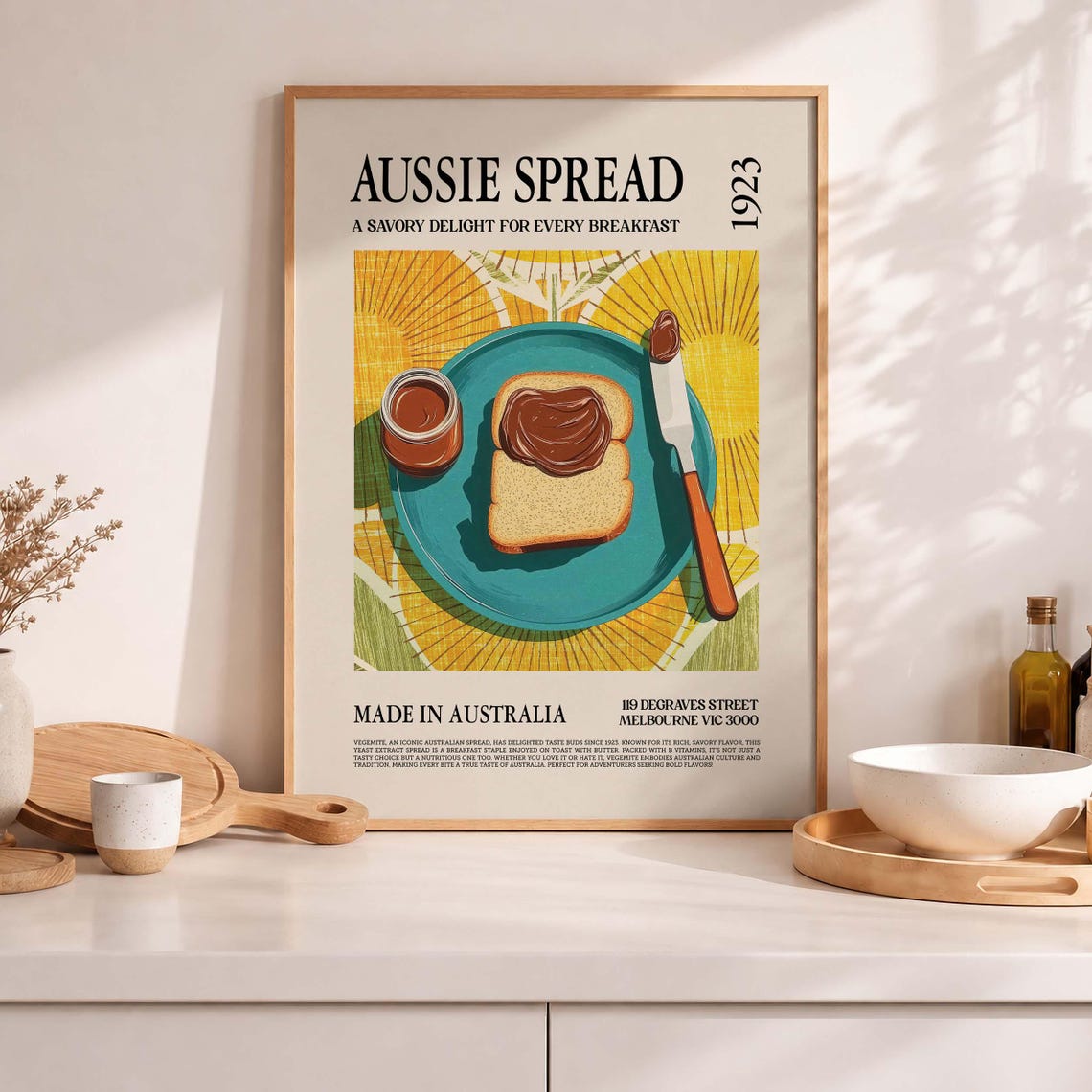Aussie Spread Vegemite Toast Australia Breakfast Food Art Poster
