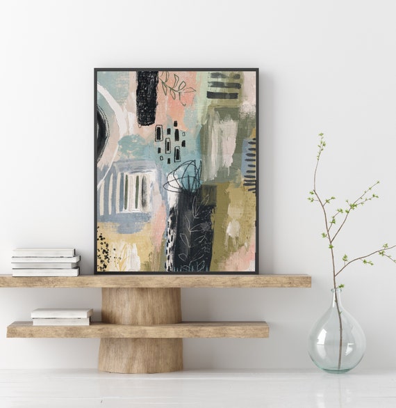 Neutral Abstract Painting, Minimalist Modern Art Print