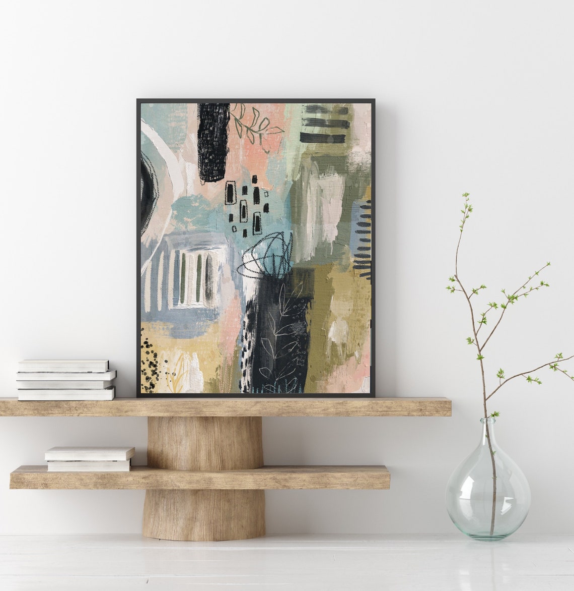 Neutral Abstract Painting, Minimalist Modern Art Print